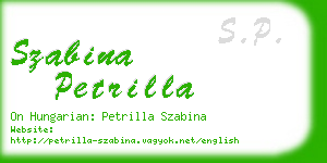 szabina petrilla business card